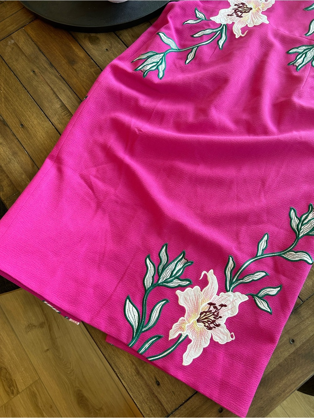 Dress the Population Nicole Floral Tropical Fuchsia Cocktail Dress L - Picture 8 of 16